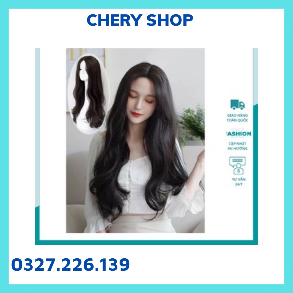 Tóc giả nữ đẹp 💄 FREESHIP 💄 nguyên đầu hai mái bay xoăn dợn sóng mã 1234