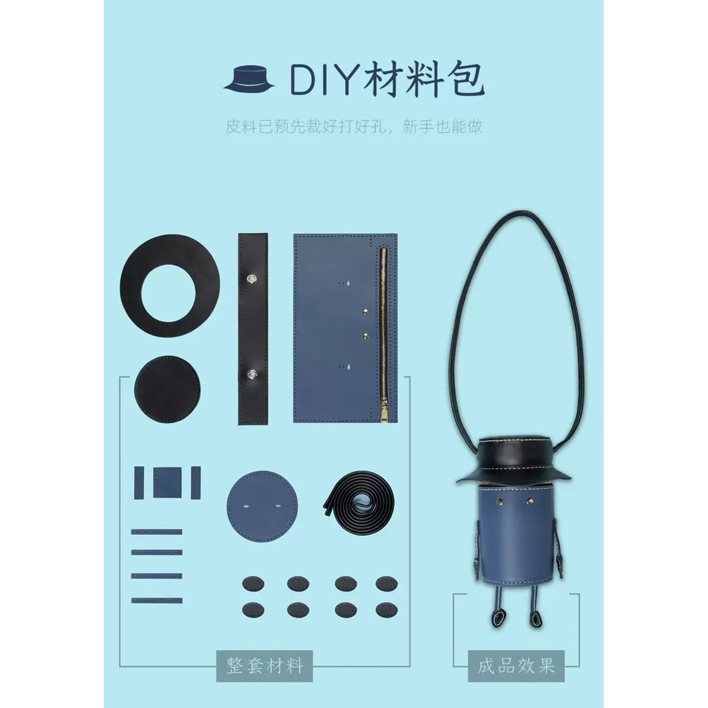Set Nguyên Liệu - Túi Khâu Tay Little Man Cực Kỳ Dễ Thương Hot 2021