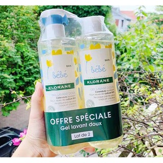 Cặp sữa tắm gội 2 trong 1 Bebe Klorane (Pháp)