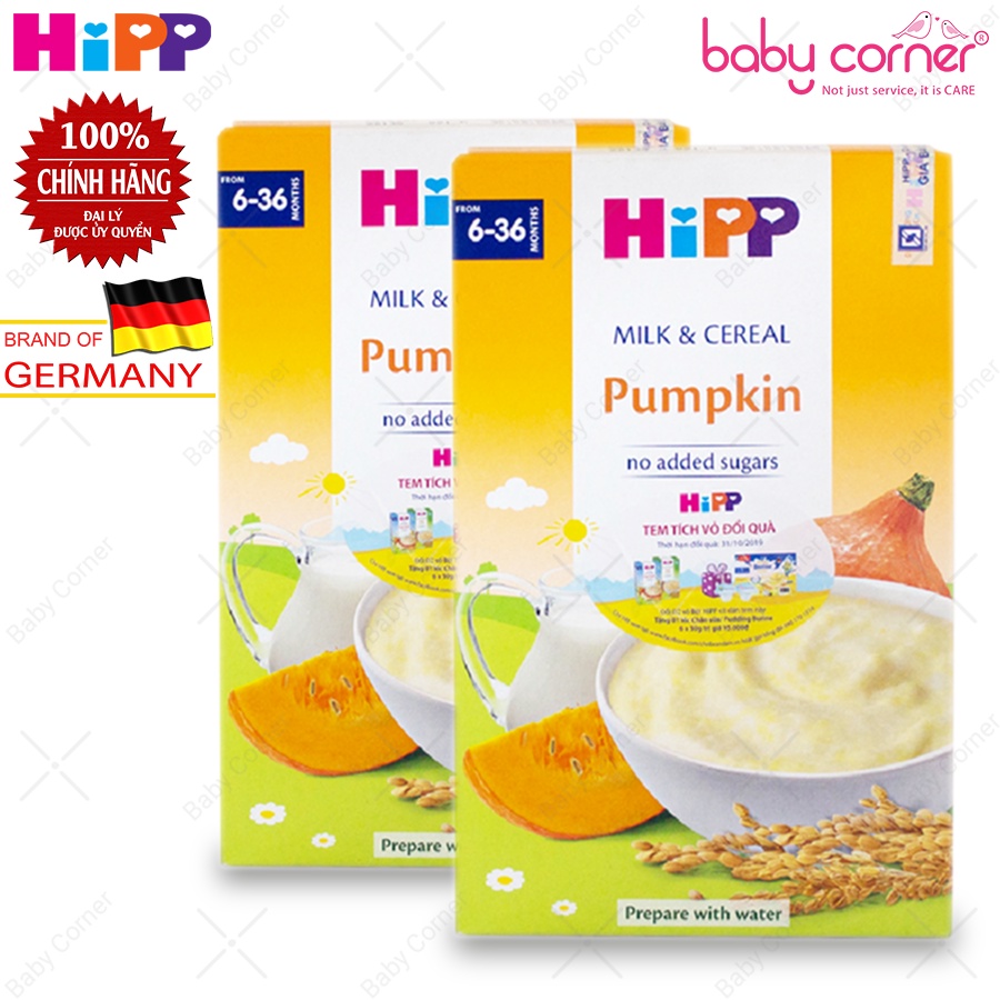 [Combo 2 Hộp] Bột Ăn Dặm Rau Củ Và Dinh Dưỡng HiPP Vị Bí Đỏ Cho Bé 250g