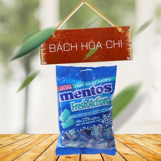 Singum có đường Mentos Fresh Action hương Bạc hà & khuynh diệp 112g