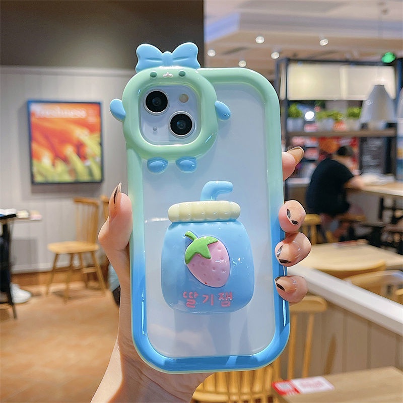 Ốp Điện Thoại Màu Gradient Có Giá Đỡ Cho iPhone 13 12 11promax XSMAX XR 13 7P 8P