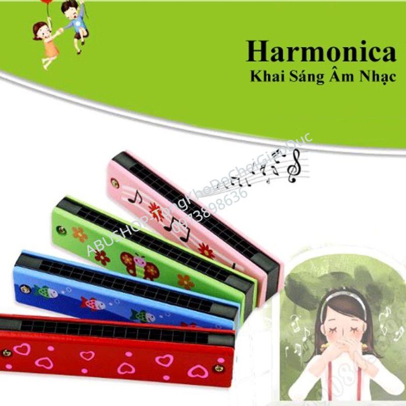 Đồ Chơi Âm Nhạc ❤️ Kèn Harmonica Gỗ 32 lỗ Kích Thích Âm Nhạc Và Tâm Hồn Cho Bé