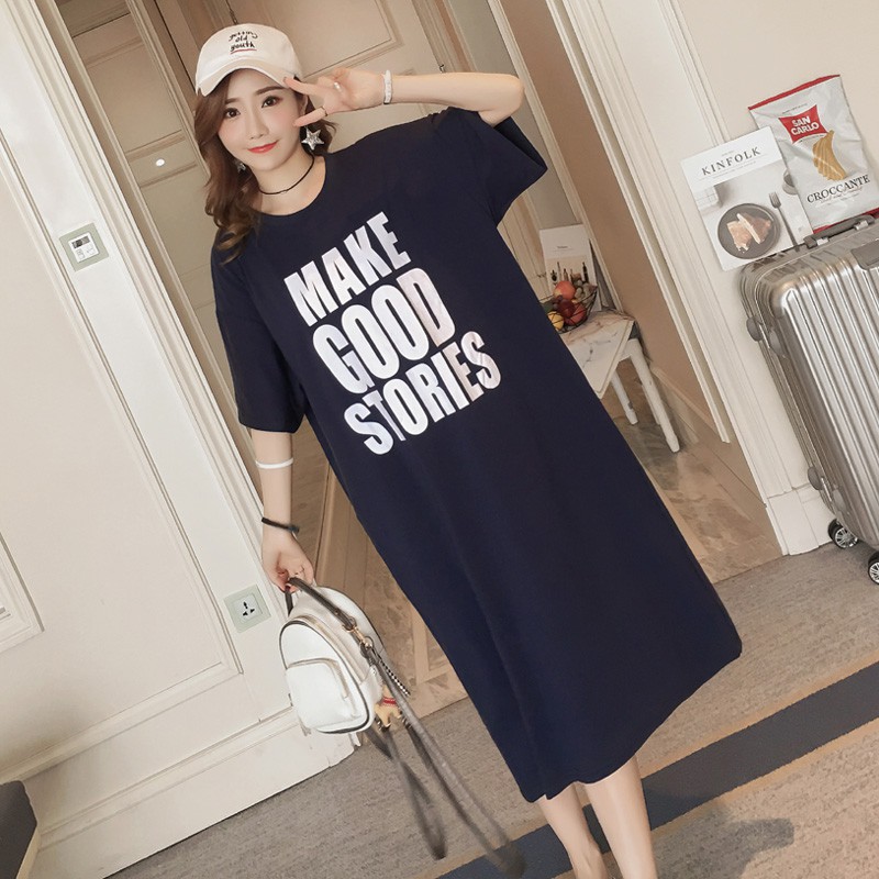 Sẵn - Váy phông dài dáng rộng in chữ MGS có kèm ảnh thật | BigBuy360 - bigbuy360.vn