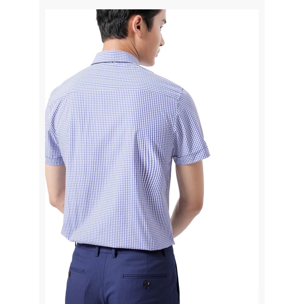 [Mã FAMALLT5 giảm 15% đơn 150K] Áo sơ mi cộc tay nam Biluxury1SMCC05068T00 (caro xanh sáng) và 4SMCB008TRK (trắng) | BigBuy360 - bigbuy360.vn