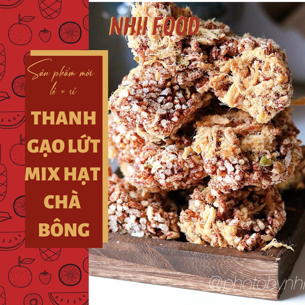 290GR Thanh gạo lứt ngũ cốc chà bông mix hạt dinh dưỡng NHII FOOD thực phẩm sạch nhà làm