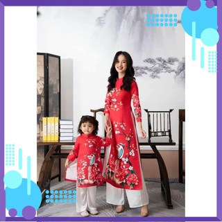 Áo dài cách tân mẹ và bé chất lụa đẹp _cách tân mẹ và bé siêu xinh