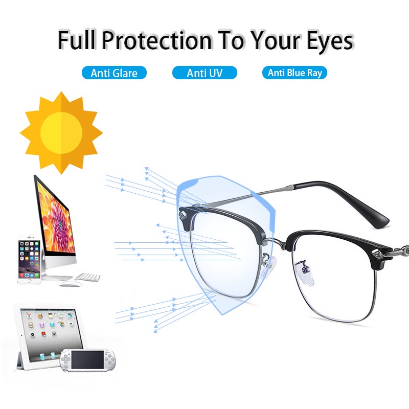 Kính cận nam nữ VIENDO gọng kim loại thời trang cao cấp 0 ~ -6.00 độ