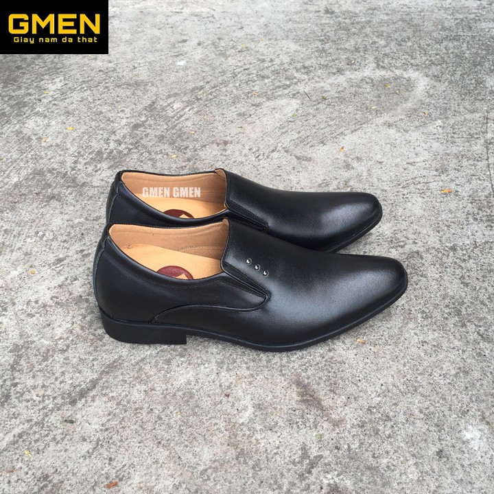Giày tăng chiều cao nam chất liệu da thật 100% đế cao su đúc bền bỉ GM588
