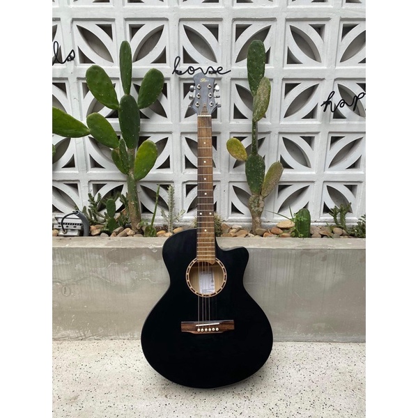 Đàn Guitar Acoustic Chính Hãng ST.Real Guitar Sài Thành mã ST-X1 Có Ty Chỉnh Cần Chất Liệu Gỗ Nhập Khẩu Màu Đen