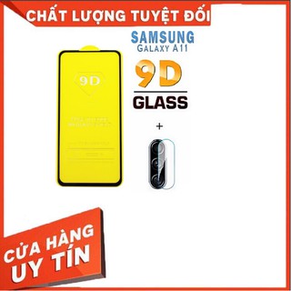Bộ Kính Cường Lực Full Màn Hình Samsung A11 + Dán Bảo Vệ Camera A11 hót