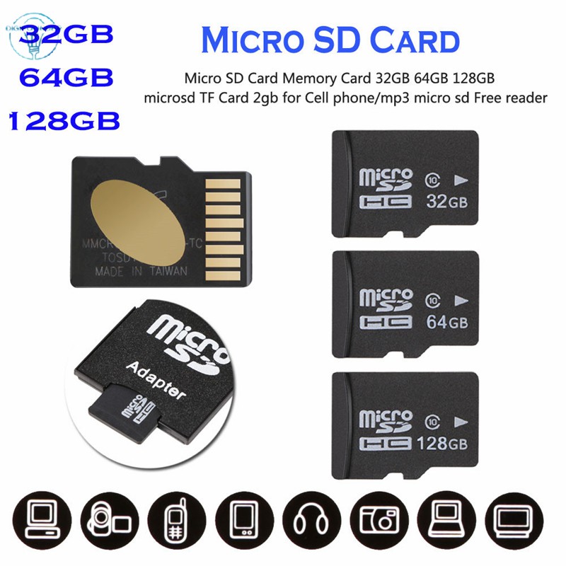 Thẻ nhớ micro SD TF 2GB 32GB 64GB 128GB chất lượng cao dành cho điện thoại/ mp3 | BigBuy360 - bigbuy360.vn