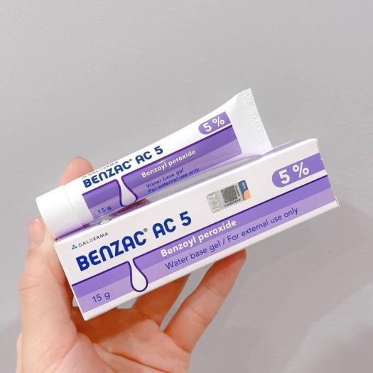 Benzac AC 5 Benzoyl Peroxide 15g Gel Chấm Mụn BPO giảm viêm sưng nhanh gọn hiệu quả