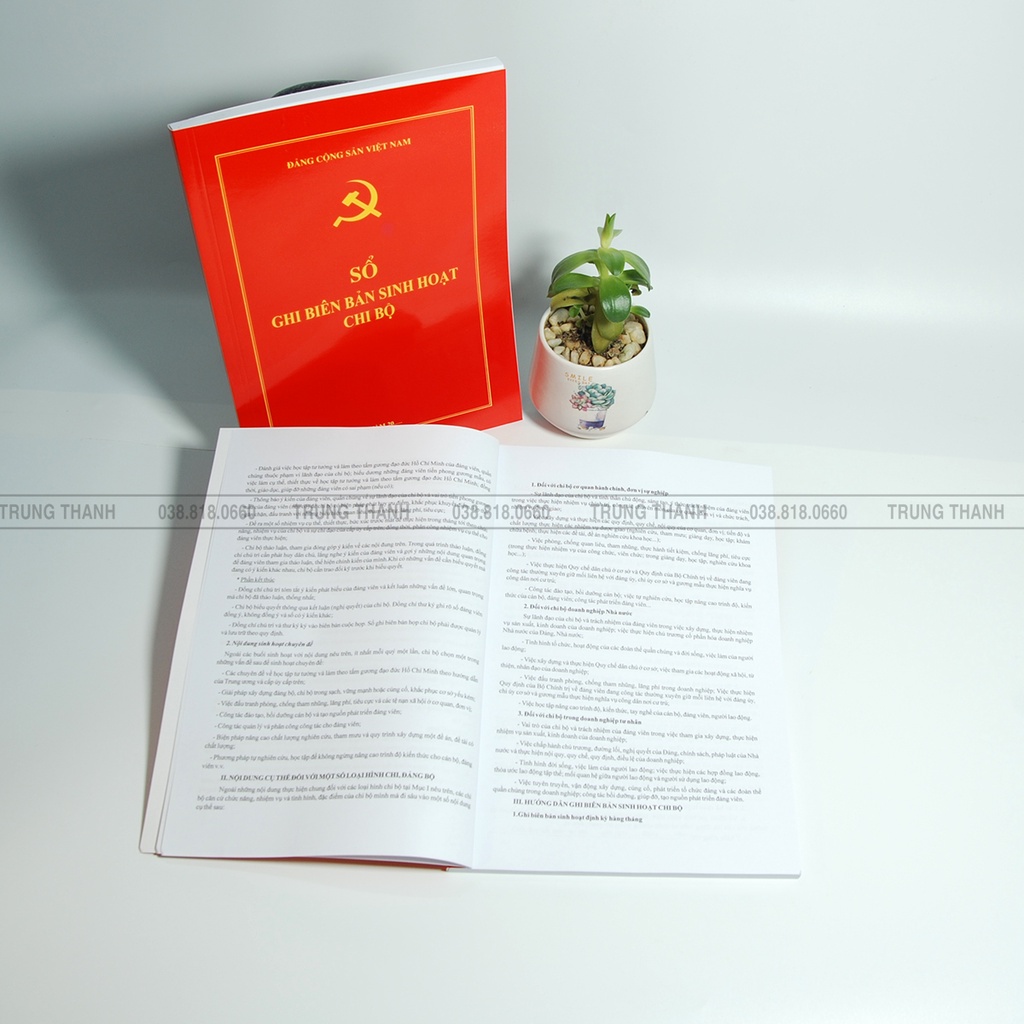 Sổ ghi biên bản sinh hoạt Chi bộ