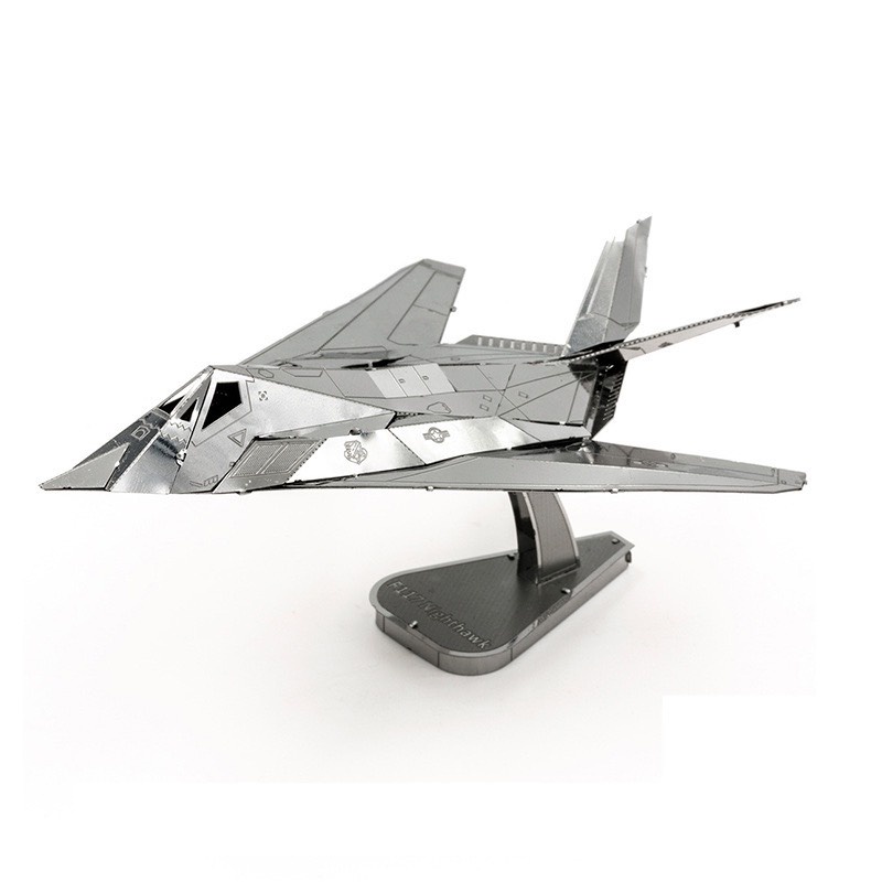Mô hình 3D kim loại lắp ráp máy bay tiêm kích F117-Nighthawk   [ Chưa Lắp ]