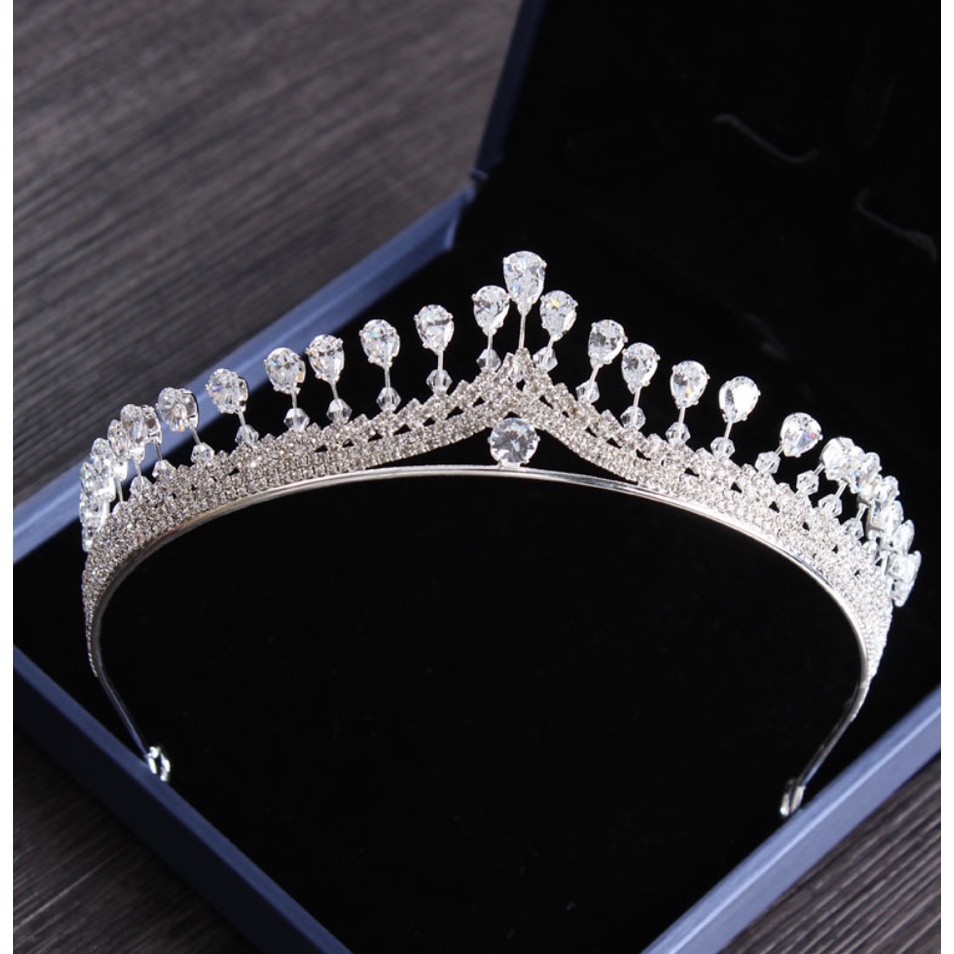 Vương miện cô dâu mẫu mới chóp hạt pha lê Giangpkc