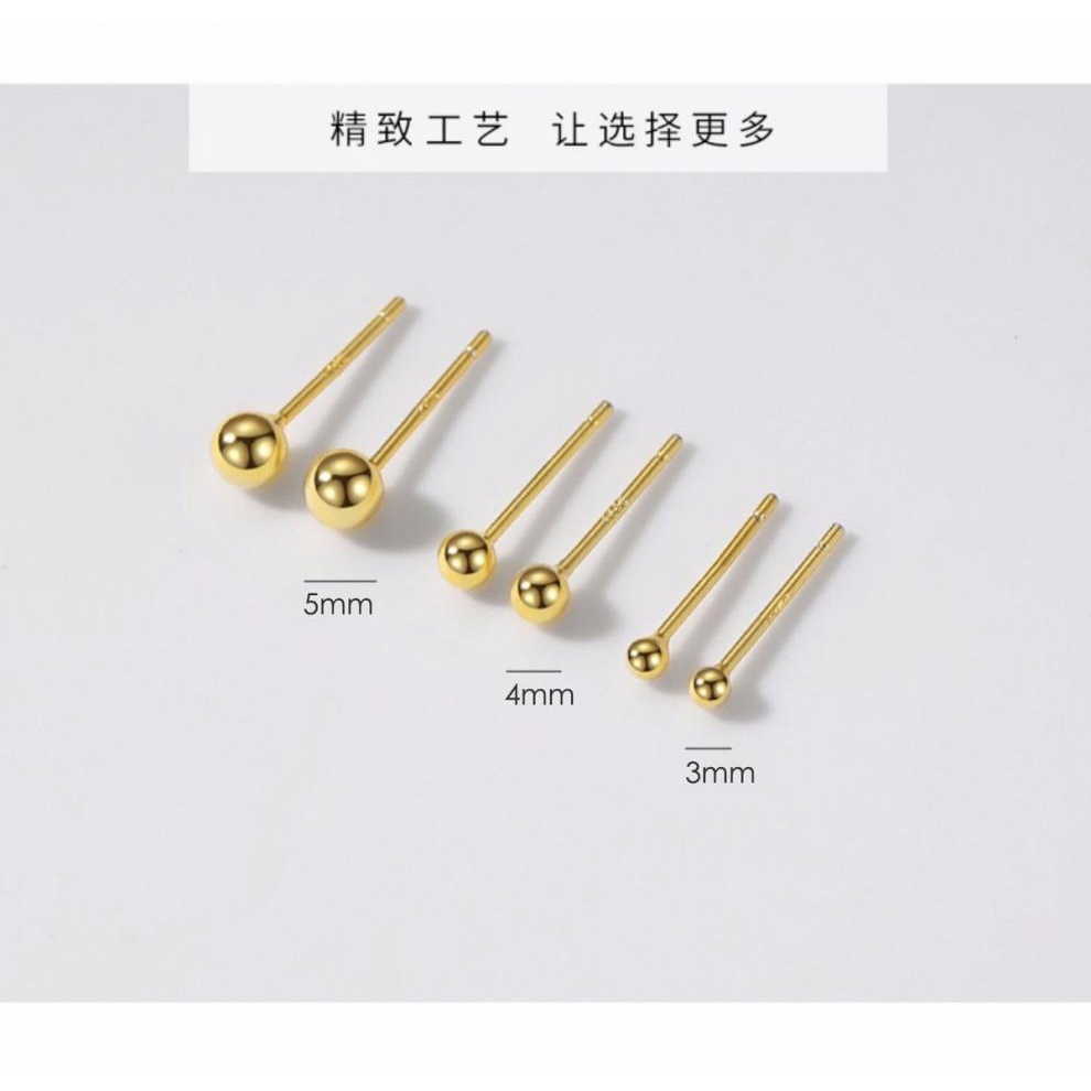 Bông tai zhenting bạc 925 hình tròn đơn giản thời trang