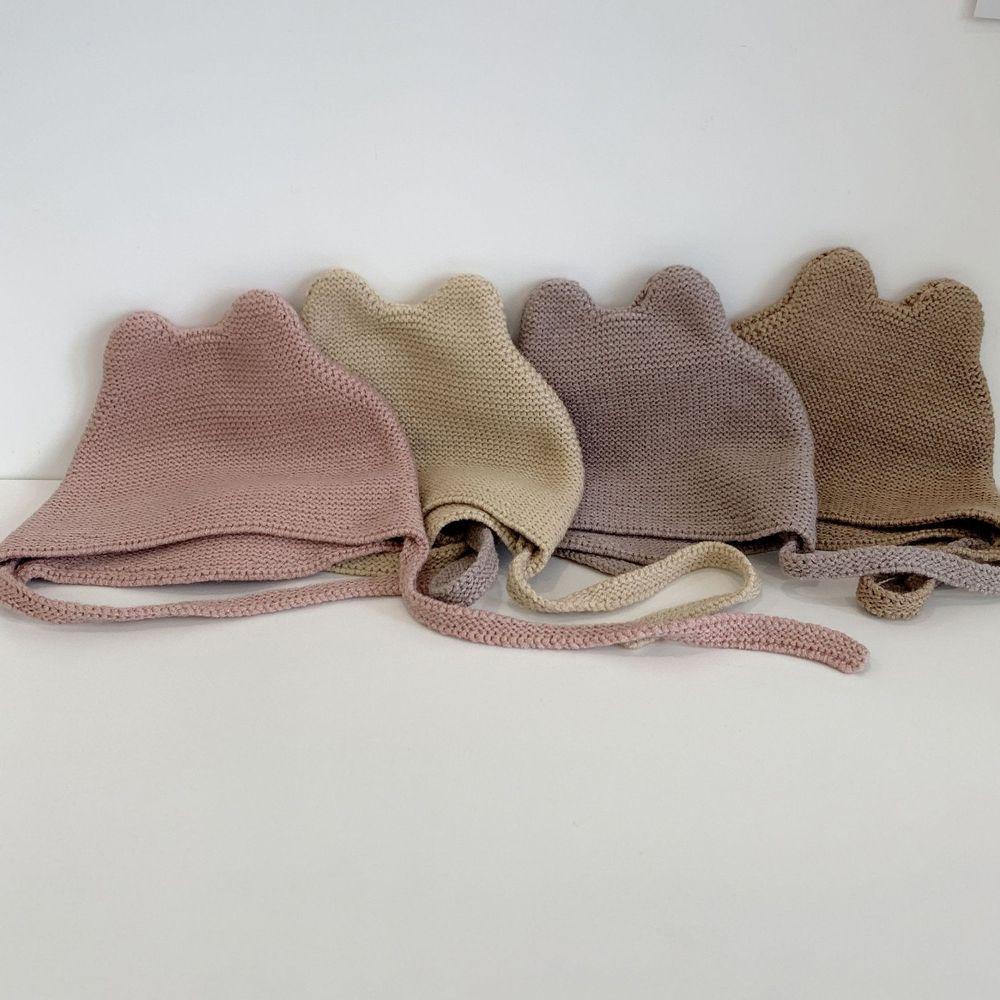 Anemone Mũ Dệt Kim Màu Trơn Bảo Vệ Tai Thời Trang Thu Đông Cho Bé