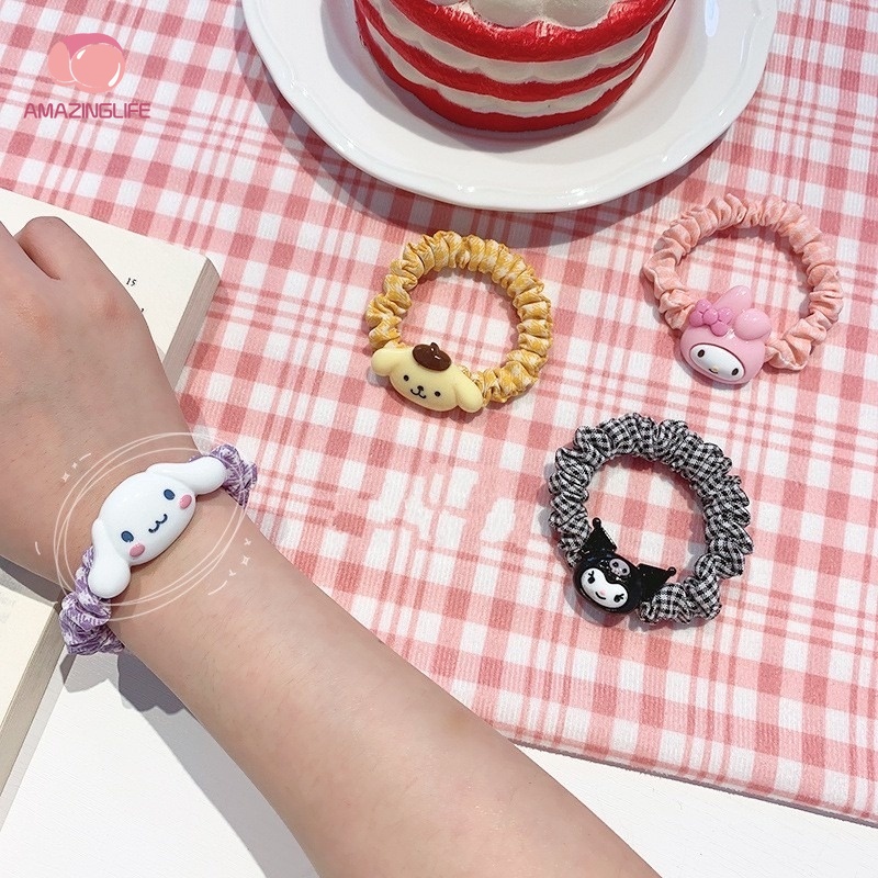 Dây Buộc Tóc Cỡ Lớn Họa Tiết Hoạt Hình Phong Cách Hàn Quốc Xinh Xắn