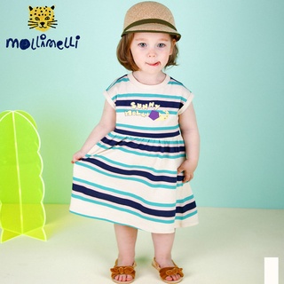 Váy cotton kẻ bé gái moli. ha2980