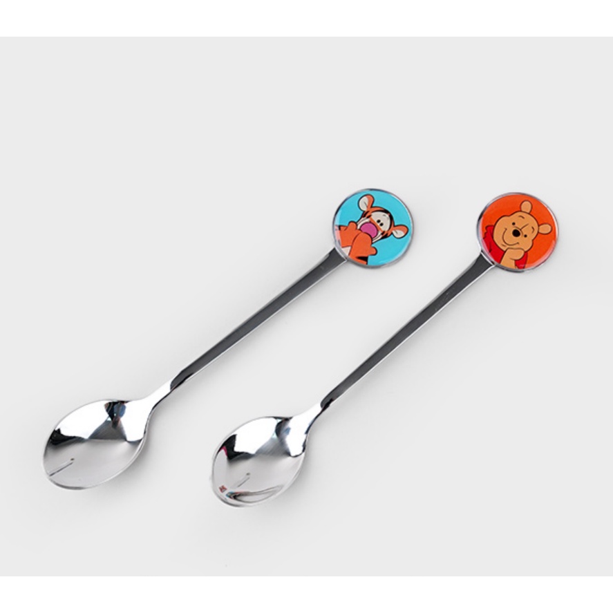DAISO Bộ Muỗng / Nĩa Uống Trà Hình Gấu POOH 2 Kiểu Hàn Quốc