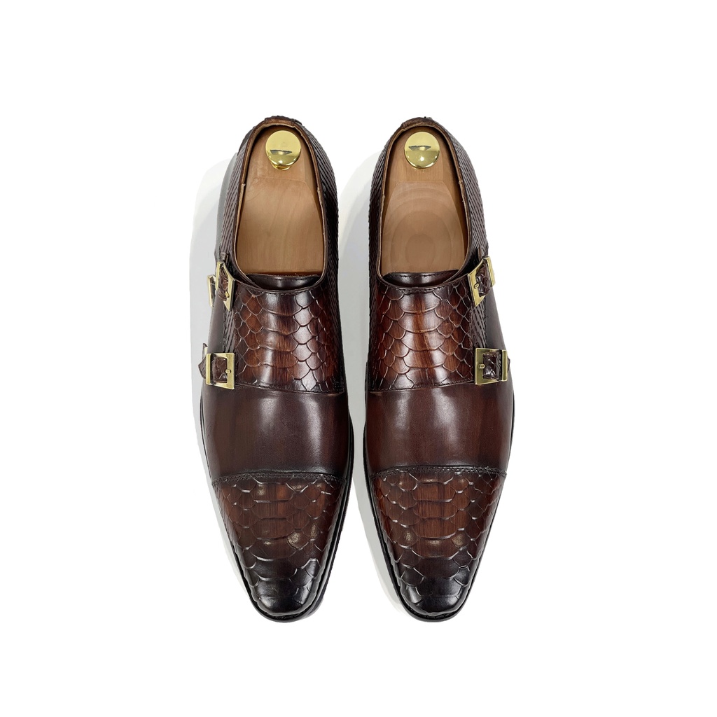 Giày Homme Le Marche - Double Buckle Monk Strap