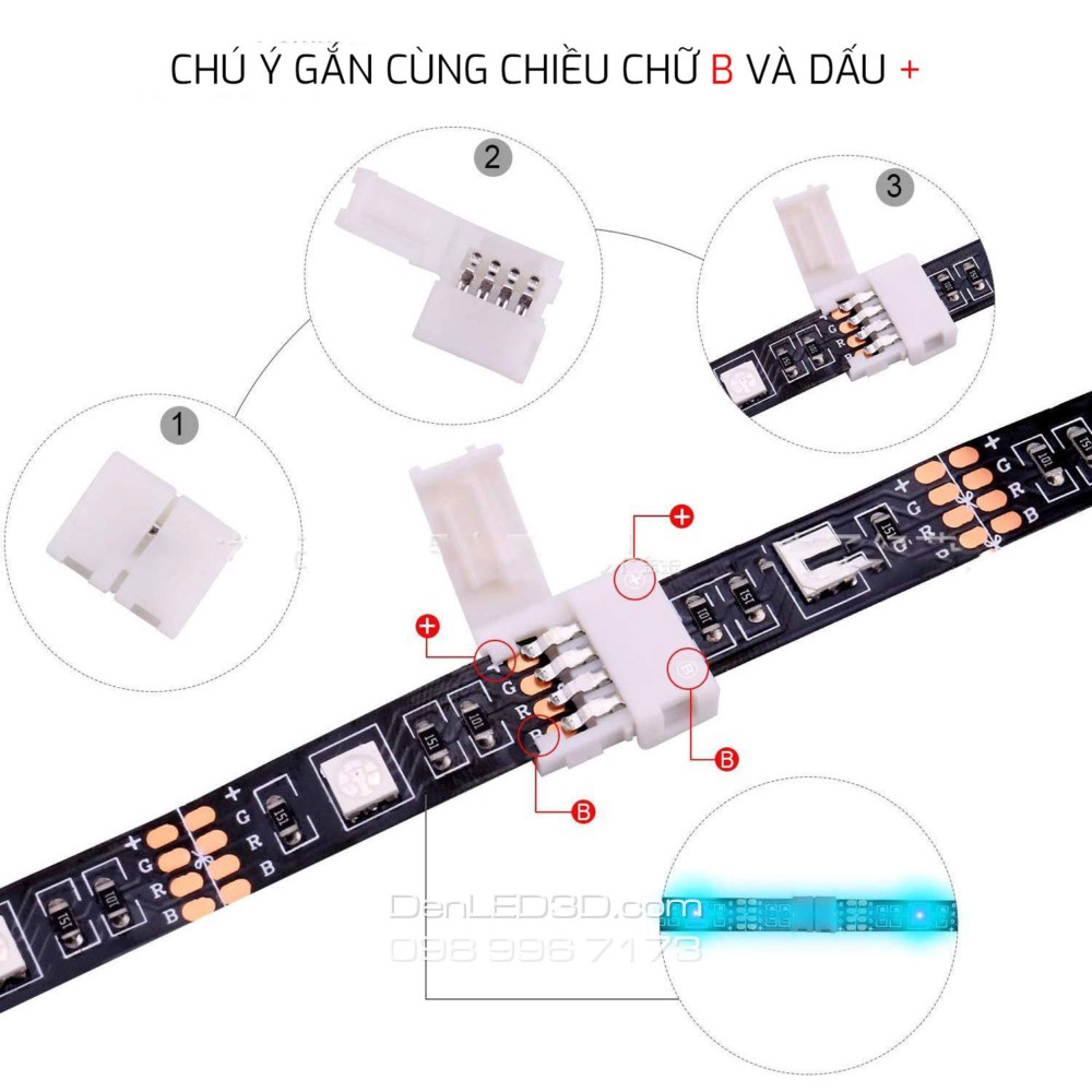 Đầu Nối, Kẹp Nối PCB Dây LED RGB 5050 3528 4/3/2 Chân | BigBuy360 - bigbuy360.vn