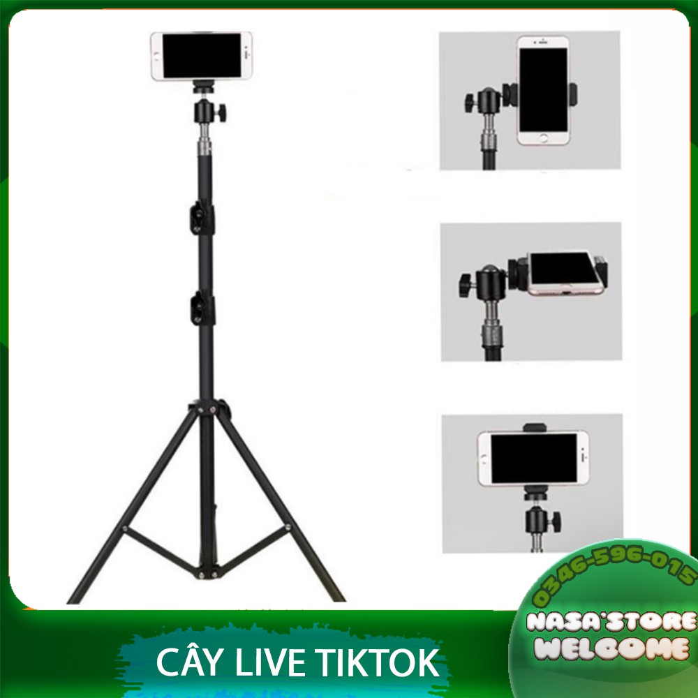 BỘ Cây QUAY live tiktok livestream chân đứng 2m bi cầu q29 kẹp điện thoại HẠ THẤP ĐƯỢC XUỐNG 80CM