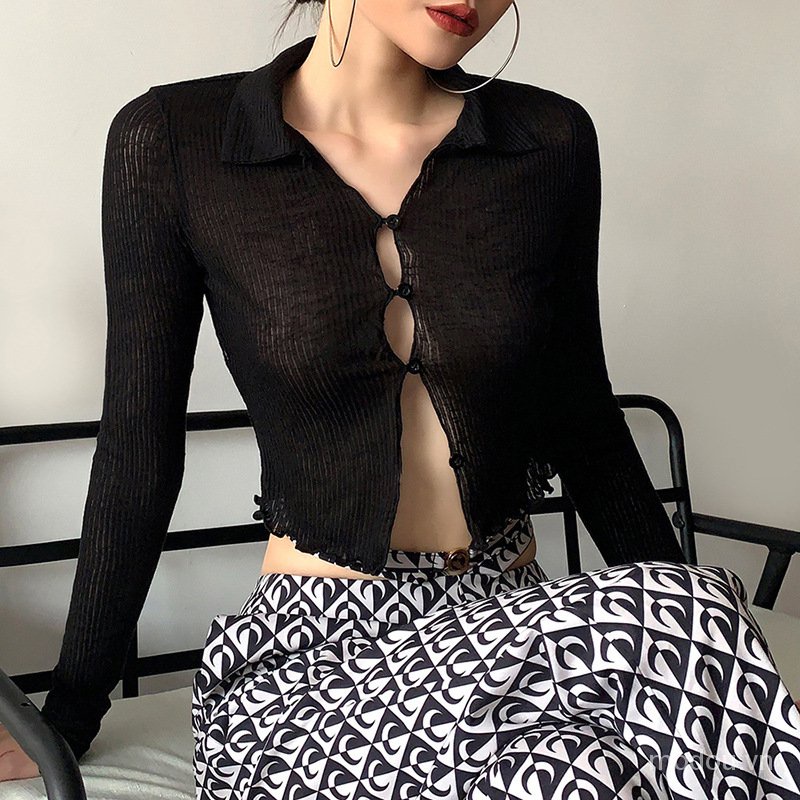 Áo kiểu Oz02 cotton mềm mài tay dài cổ bẻ phong cách Hàn Quốc sành điệu