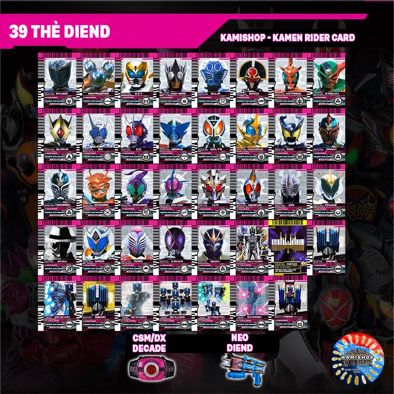 Thẻ bài Kamen Rider 39 Thẻ Diend đọc trong CSM/NEO DECADE - CSM/NEO DIEND - Kamishop Kamen Rider Card