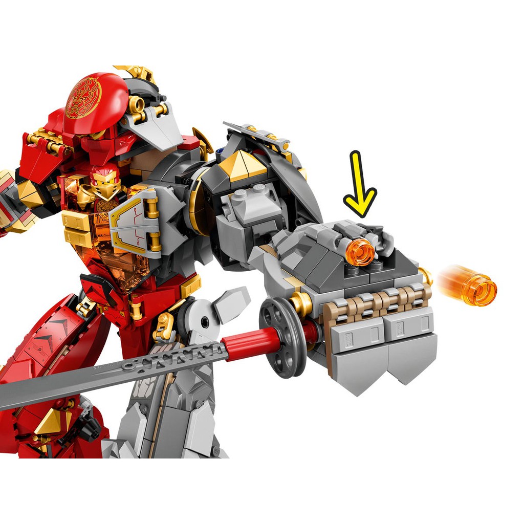 LEGO Ninjago 71720 (968 PCS) Người Máy Hợp Thể / NonLEGO Relics 7182 (976 PCS) Fire Stone Mech Đồ chơi giáo dục xếp hình
