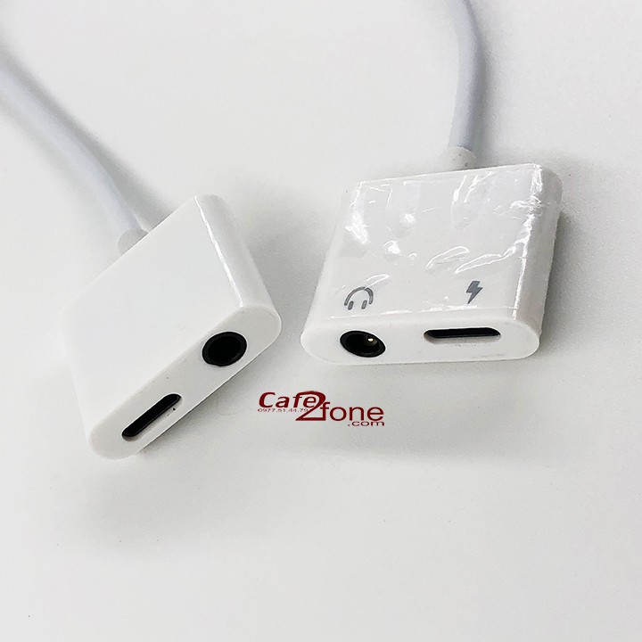 Cáp chia cổng Lightning sang 2 cổng tai nghe và sạc