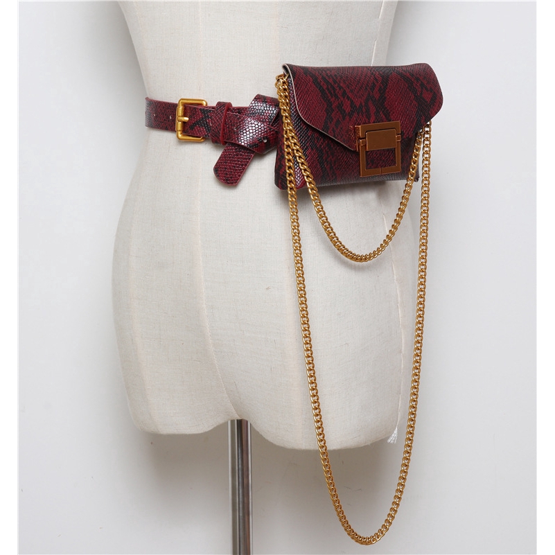 Túi đeo thắt lưng giả da rắn thời trang