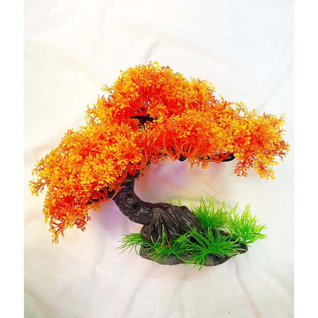 Cây bonsai nhựa trang trí hồ cá , bonsai giả