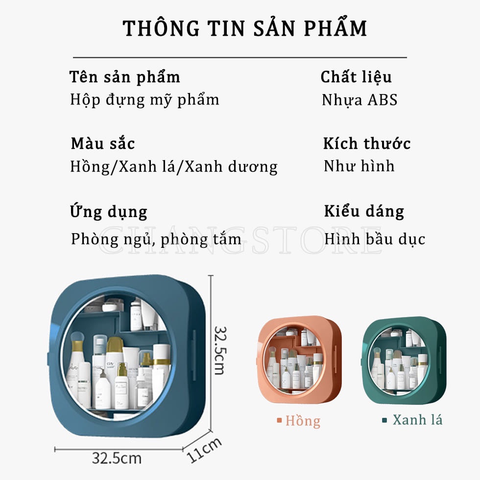 Hộp Đựng Mỹ Phẩm Treo Tường, Kệ Mỹ Phẩm Dán Cao Cấp