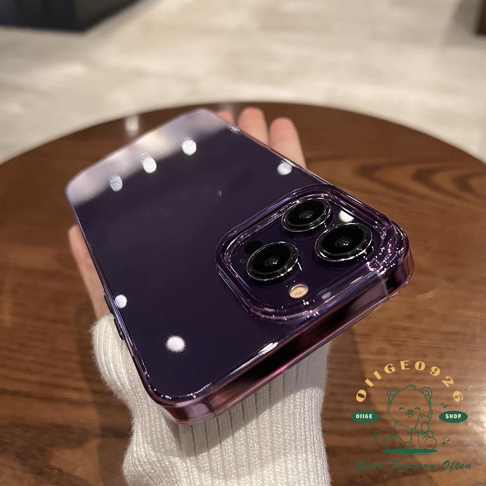 Ốp Điện Thoại PC Cứng Trong Suốt Nút Kim Loại Cho Iphone 14 / 13 / 12ProMax Plus
