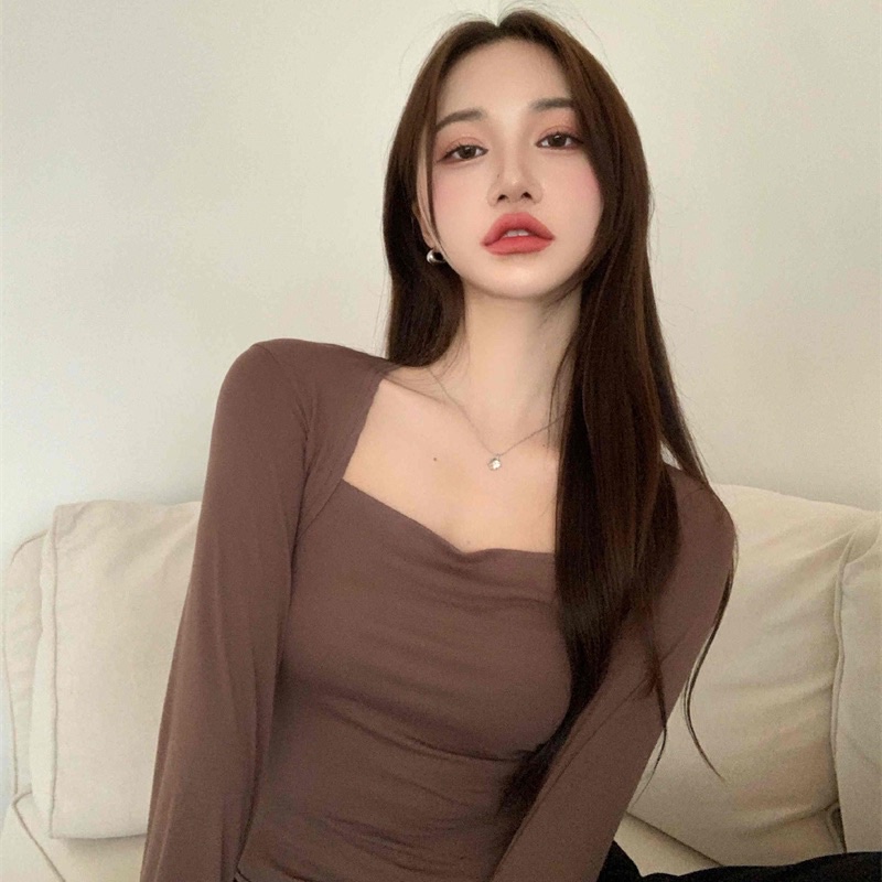 Áo mùa thu dài tay bó sát eo tôn dáng