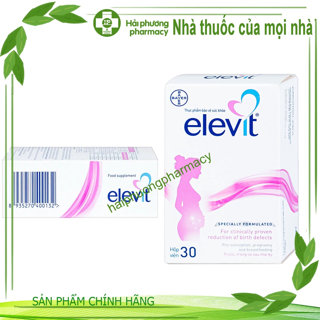 Vitamin Bầu Tổng Hợp Elevit Cho Phụ Nữ Trước, Trong và Sau Thai Kỳ 30 Viên