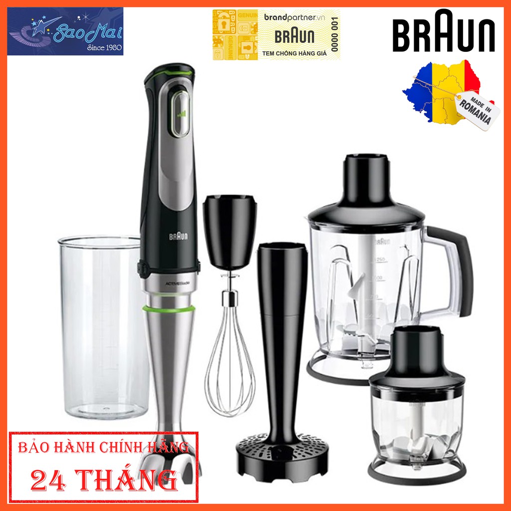 Bảo hành chính hãng - Máy xay cầm tay cao cấp MultiQuick 9 Braun MQ9047 MQ7045