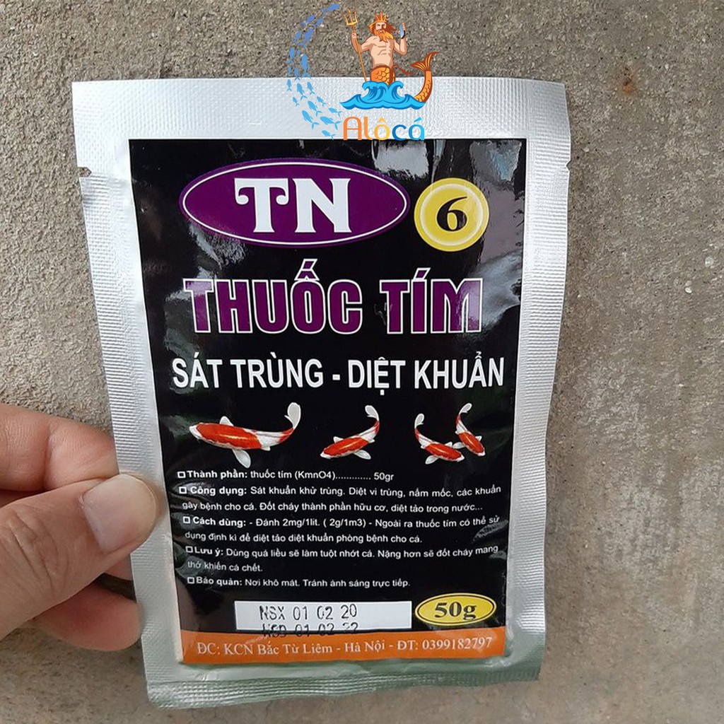 Thu'ốc tím TN 6 sát trùng diệt khuẩn gây b'ệnh cho cá cảnh