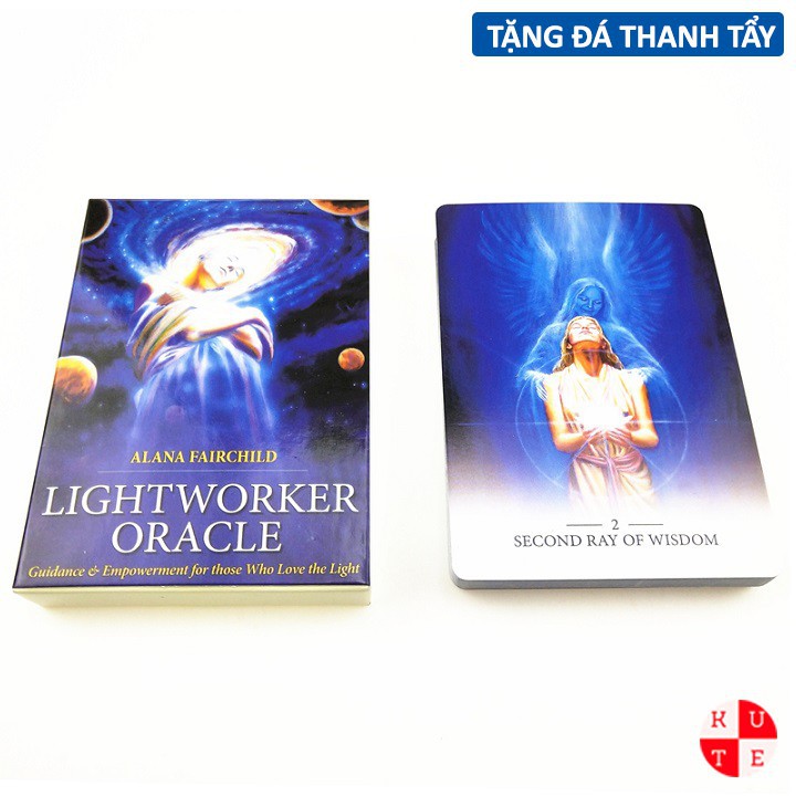 Bài tarot bộ bài oracle light worker tặng đá thanh tẩy