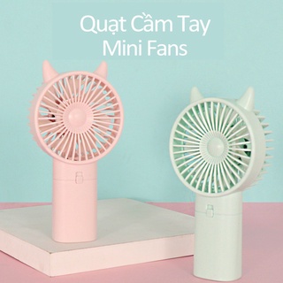 Quạt Cầm Tay Gutek Minifan 1 Tốc Độ Gió Với Pin Sạc Tích Điện, Tặng Kèm Dây Đeo Và Chân Để Bàn Để Điện Tiện Ích