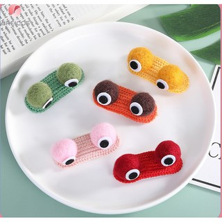 Kẹp Tóc Mái Đan Len Hình 2 Mắt 3D Cute