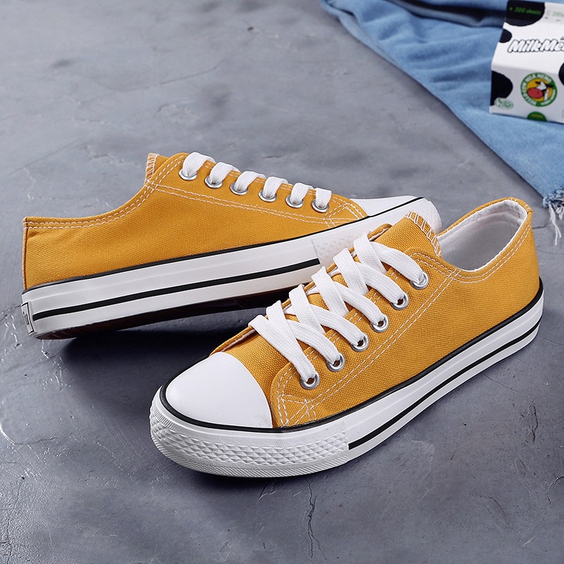 Giày canvas IELGY đế bằng cột dây nhiều màu lựa chọn phong cách Hàn Quốc cho nữ