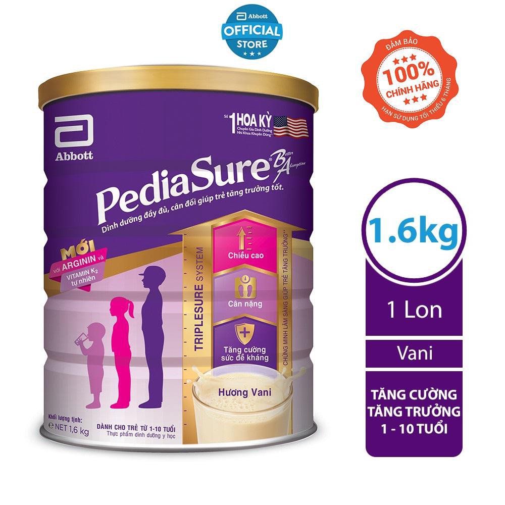 Sữa bột PediaSure 1.6kg hương vani chính hãng