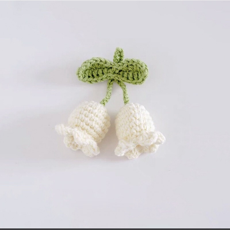 Móc hoa chuông bằng len làm móc khoá, trang trí nhà