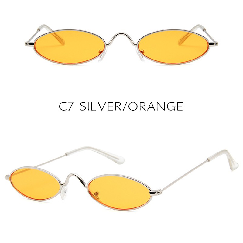 Fashion Hip-hop Sunglasses Small Oval Metal Frame Women/Men UV400