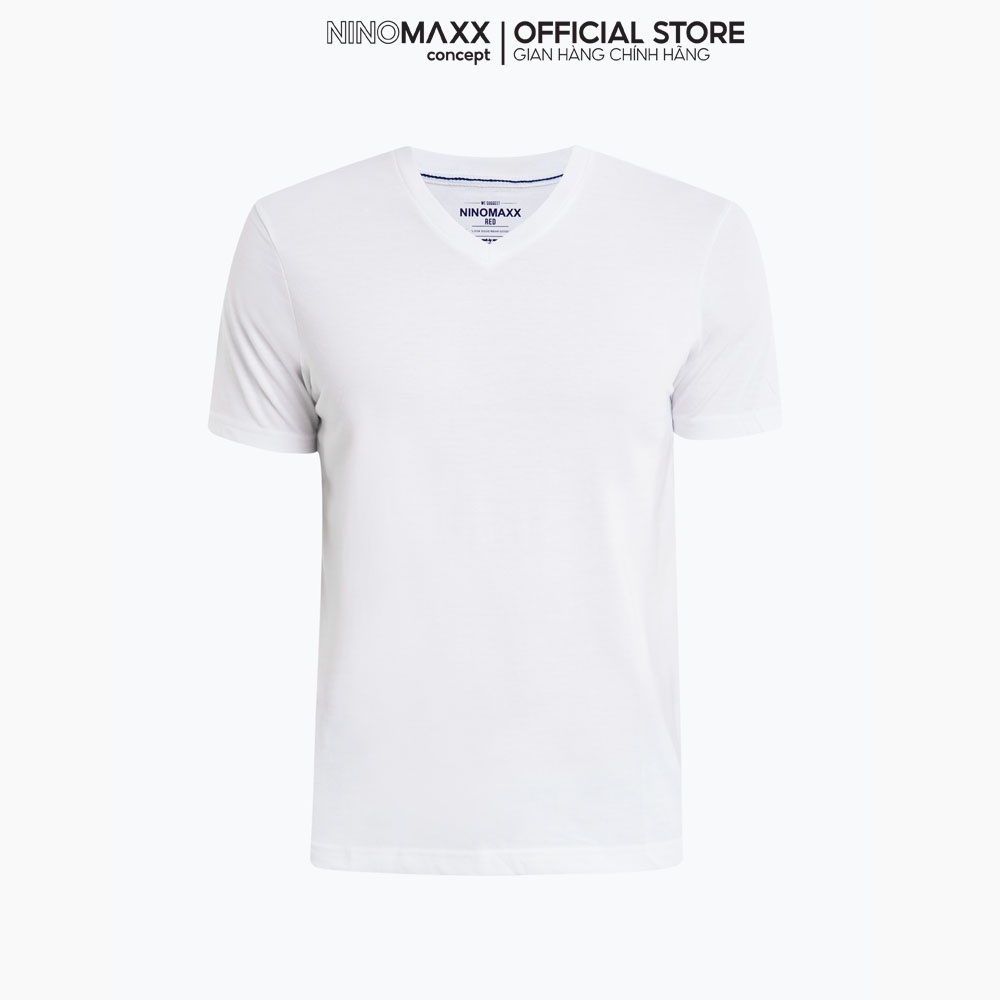 NINOMAXX Áo Thun Nam ngắn tay cổ tim nhiều màu cotton pha polyester 1805126