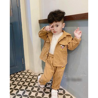 Bộ nhung túi ngực cho bé trai