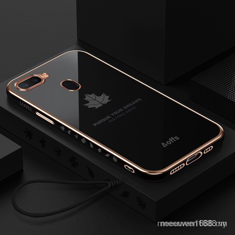 Ốp điện thoại mềm họa tiết lá phong cho OPPO A5S A7 A12 OPPO F9
